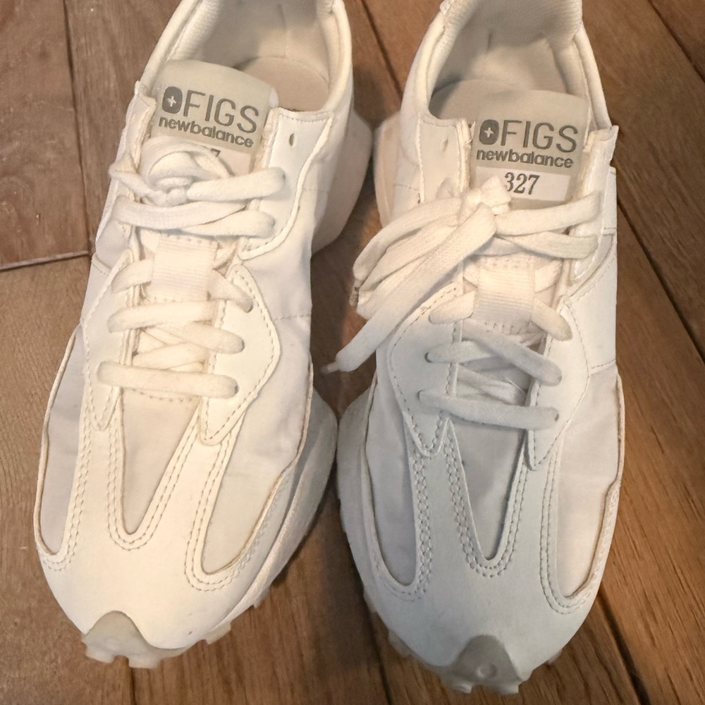 FIGS x New Balance 327 White Sneakers